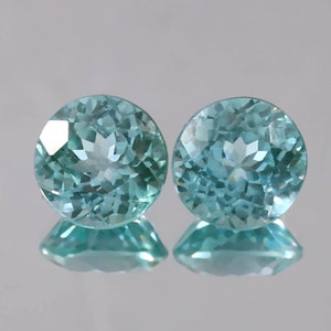 AAA Flawless Green Paraiba Tourmaline Pair Loose Round Gemstone Cut, Fine Quality Paraiba Tourmaline Earrings & Jewelry Making Gemstone