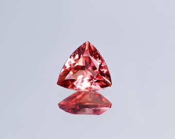 AAA 7X7X4 mm Flawless Ceylon Padparadscha Sapphire Loose Trillion Cut Gemstone Cut, Sapphire Jewelry Making Tools & Ring Raw Valentine Gifts