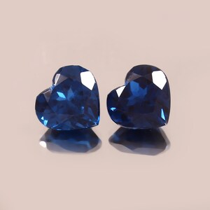 AAA Flawless Ceylon Cornflower Blue Spinel Pair Heart Shape Loose Gemstone Fine Quality Spinel Earrings And High Jewelry Making 8X9X5.5 MM