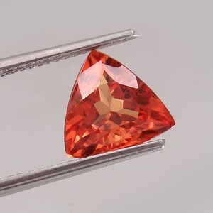 AAA 9MM Flawless Ceylon Fanta Orange Sapphire Loose Trillion Cut Gemstone, Fine Quality Sapphire Fashion Jewelry & Ring Making Gemstone