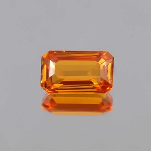 Fanta Orange Sapphire Cut Ring Orange Sapphire Cut Emerald Cut Gemstone Quality Loupe Clean ,Fashion Jewelry & Ring Making Product 3.80 Ct