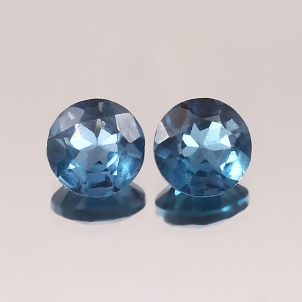 Vietnam Blue Spinel Loose Round Cut Gemstone Pair, Valentine Fashion Jewelry & Earing Making Spinel Matched Pair Spinel 6x6x3.50 MM 2 Ct