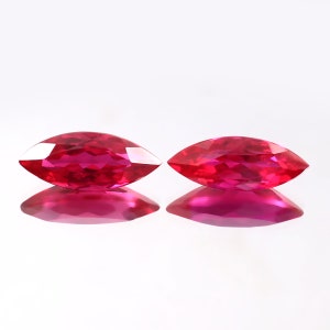 AAA Flawless Mozambique Pegion Red Ruby Loose Marquise Shape Gemstone Cut Pair, Fine Quality Ruby Earing Making Gemstone Cut Ruby Pair 8 Ct