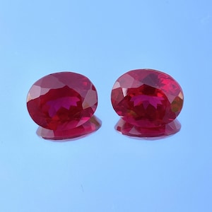 AAA Ruby Mozambique Pegion Red Ruby Loose Oval Shape Gemstone Cut Pair Fine Quality Ruby Earing Making Gemstone Cut Ruby Pair 11.50 Ct