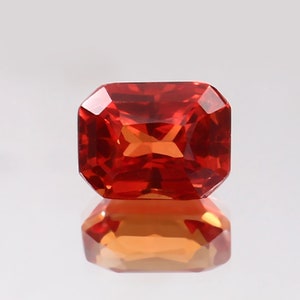 AAA Flawless Ceylon Fanta Orange Sapphire Loose Radiant Gemstone Cut, Fine Quality Sapphire Ring And Jewelry Making Gemstone 5.50 Ct