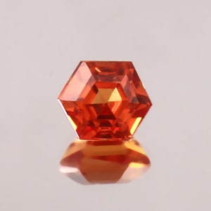 AAA 7MM Flawless Ceylon Fanta Orange Sapphire Loose Hexagon Cut Gemstone, Fine Quality Sapphire Fashion Jewelry & Ring Making Gemstone