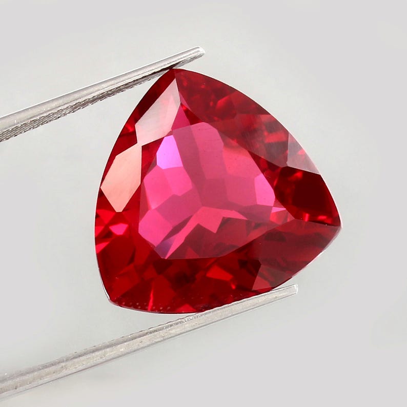 Triangular Ruby AAA Flawless Blood Red Burma Ruby Loose Trillion Gemstone Cut, Premium ...