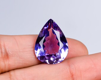 20X15X7 mm Flawless Bi Color Ceylon Purple Sapphire Loose Pear Cut Gemstone, Fine Quality Sapphire Ring & High Jewelry Making Gemstone