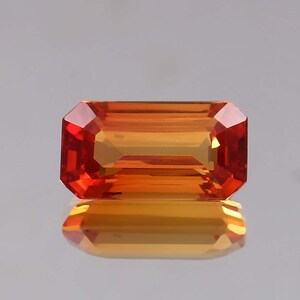 Fine Quality Ceylon Fanta Orange Sapphire Radiant Gemstone Cut,Flawless Ceylon Cut Stone, Loose Faceted Cut Gemstone Pendant For Ring 9.25Ct