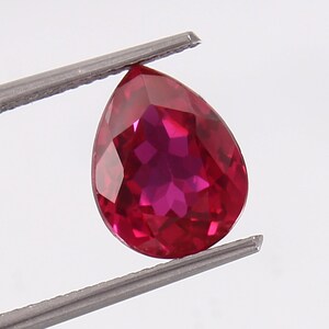 AAA Flawless 11 x 15 MM Pegion Rouge Mozambique Rubis Poire Pierre précieuse en vrac Coupe, écorce de rubis de qualité fine et pierre précieuse pour la fabrication de bijoux de la Saint-Valentin