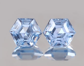 AAA 8 MM Flawless Vietnam Blue Spinel Loose Hexagon Cut Gemstone Pair, Fine Quality Jewelry & Earing Making Spinel Octagon Matched Pair 7 CT