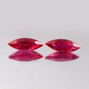 AAA Flawless Mozambique Pegion Red Ruby Loose Marquise Shape Gemstone Cut Pair, Fine Quality Ruby Earing Making Gemstone Cut Ruby Pair 5 Ct