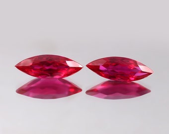 AAA Flawless Mozambique Pegion Red Ruby Loose Marquise Shape Gemstone Cut Pair, Fine Quality Ruby Earing Making Gemstone Cut Ruby Pair 5 Ct