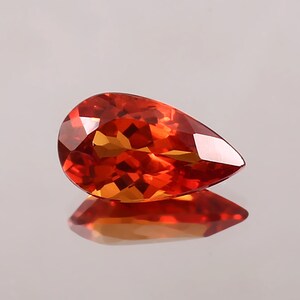 AAA 7.50x13.40 x 5MM Flawless Ceylon Fanta Orange Sapphire Loose Pear Gemstone Cut, Excellent Fine Quality Museum Grade Shimmering Sapphire