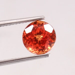 AAA Flawless 7.70 MM Ceylon Fanta Orange Sapphire Loose Round Cut Gemstone, Fine Quality Sapphire Fashion Ring And Jewelry Making Gemstone