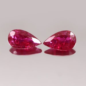 AAA Flawless Mozambique Pegion Red Ruby Loose Pear Shape Gemstone Cut Pair, Fine Quality Ruby Earing Making Gemstone Cut Ruby Pair 6x9x4 MM