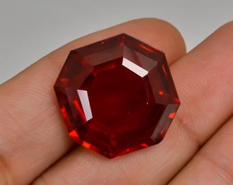 AAA Flawless Blood Red Mozambique Ruby Loose Fancy Gemstone Cut, High Quality Museum Grade Ruby Trillion Jewelry Making Gemstone 19 x 19 MM