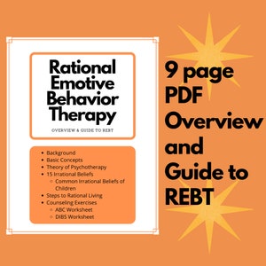 Rational Emotive Behavior Therapy Overview and Guide | therapy resource, desk reference, rebt - cbt worksheets