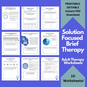 SFBT Worksheets; Solution Focused Brief therapy worksheets, therapy tools, psychology, counseling strategies, therapy interventions