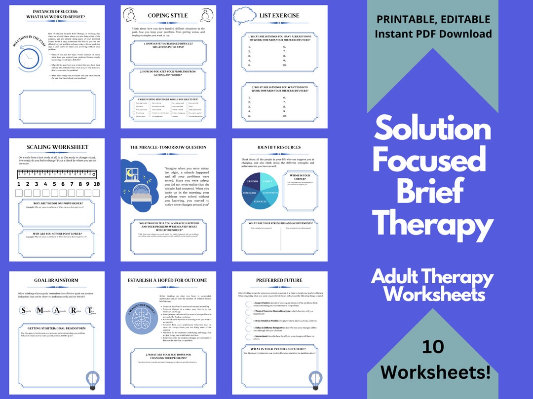 SFBT Worksheets Solution Focused Brief Therapy Worksheets Therapy Tools SFBT Worksheets Solution Focused Brief Therapy Worksheets Therapy Tools