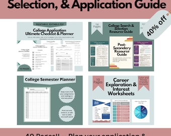 Ultimate College Search, Exploration, Selection, & Application Planner Bundle | guide + planner, all in one guide to starting college