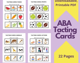 ABA Tacting Cards | 66 flashcards for aba therapy sessions, behavior analysts, behavior technicians, therapy tools