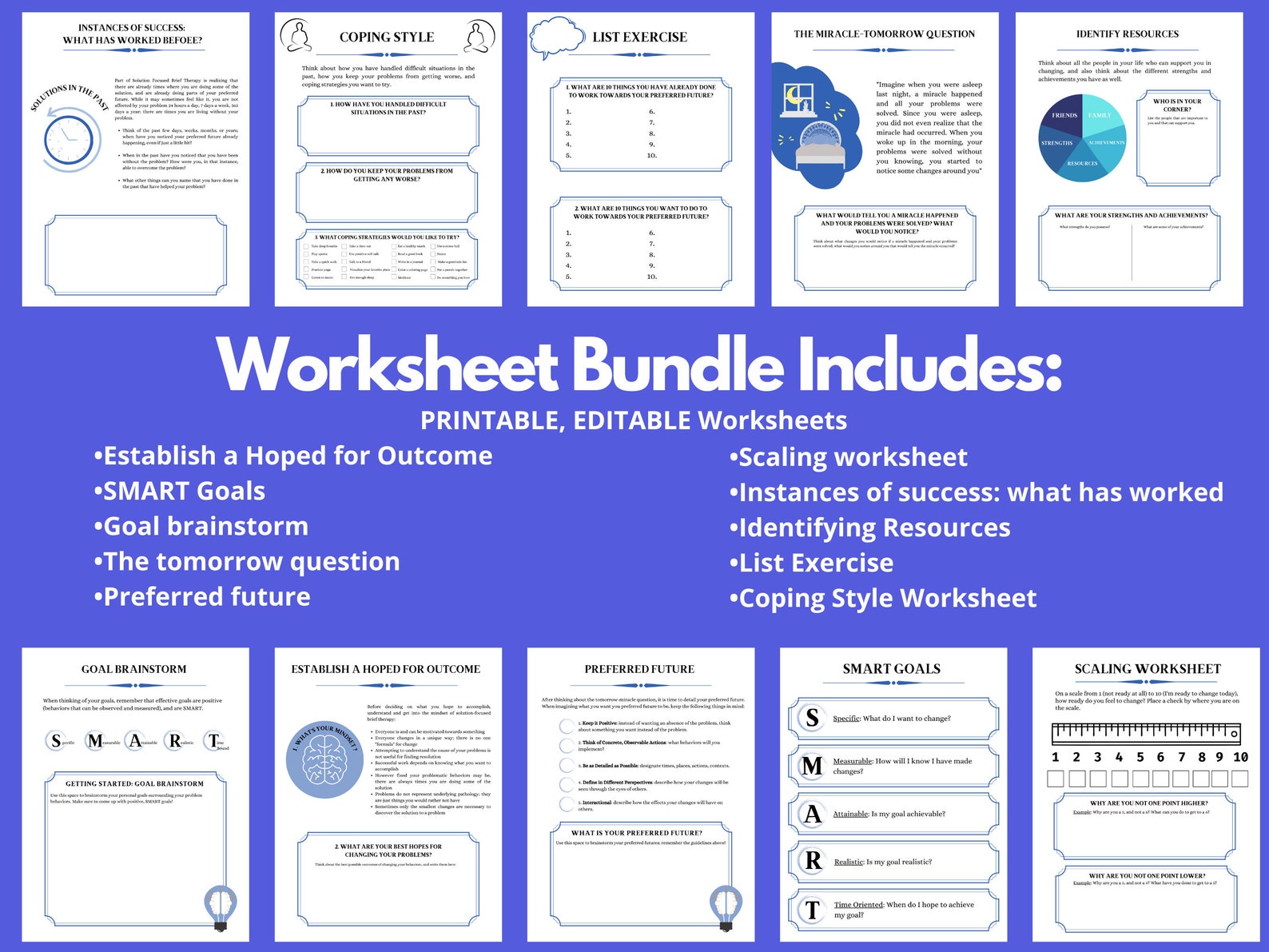 SFBT Worksheets Solution Focused Brief Therapy Worksheets Therapy SFBT Worksheets Solution Focused Brief Therapy Worksheets Therapy