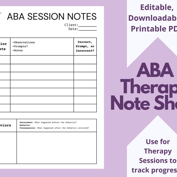 Rbt Session Note Template Etsy Australia Rbt Session Note Template Etsy Australia