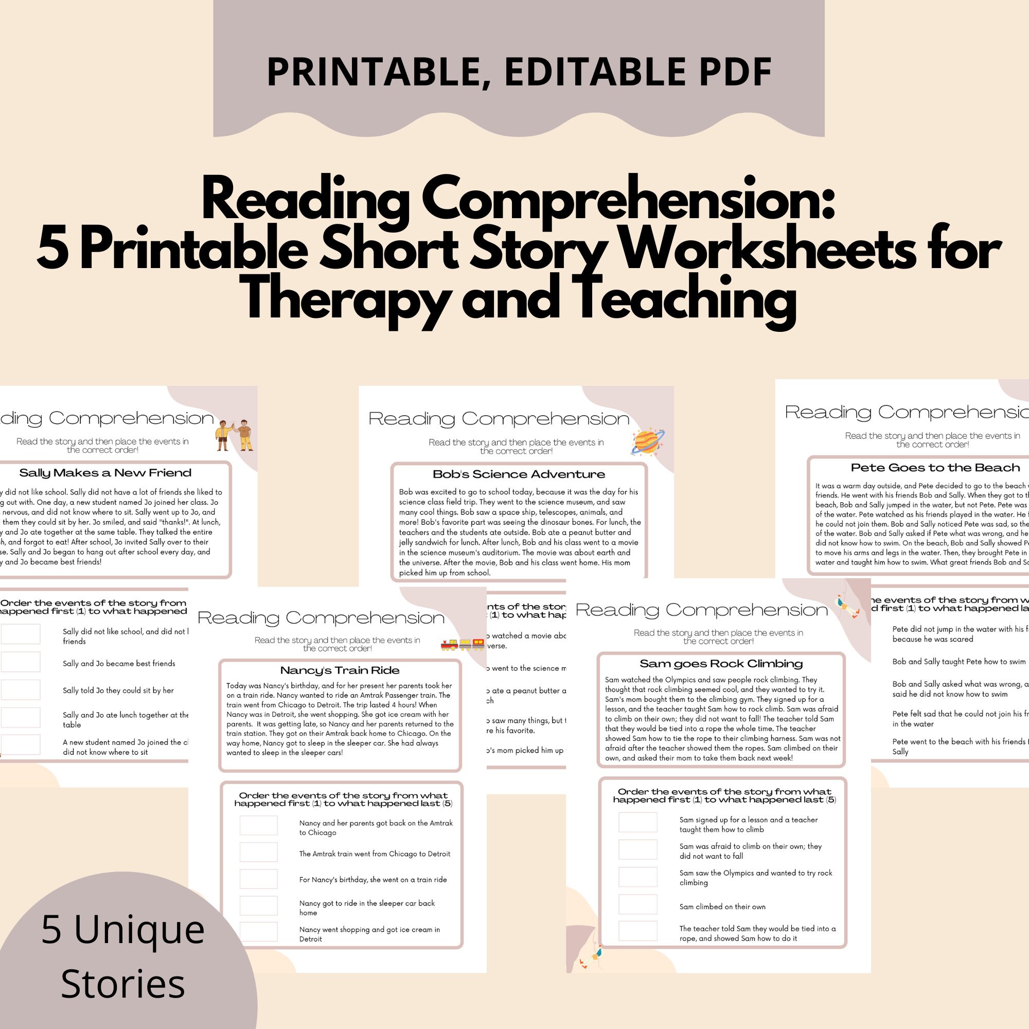Question For Reading Comprehension Printable Reading Comprehension Question Worksheets for Kids | 5 ...