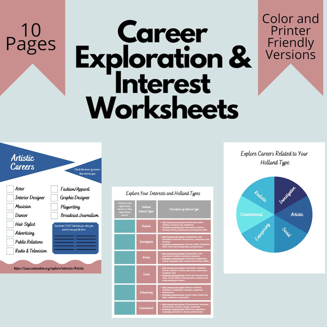 career-and-interest-worksheets-pdf-download-for-career-search-and-exploration-etsy