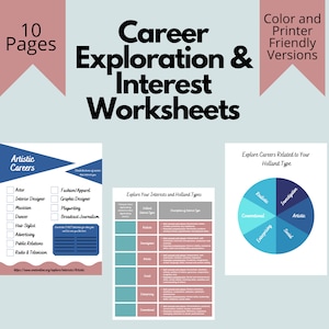 Career and Interest Worksheets: PDF Download for Career Search and Exploration