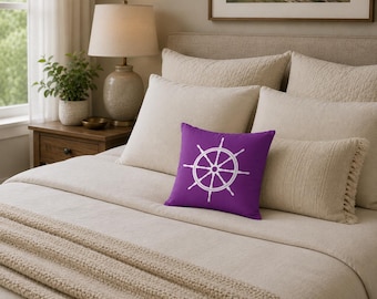 Medium Ship Wheel Square Pillow