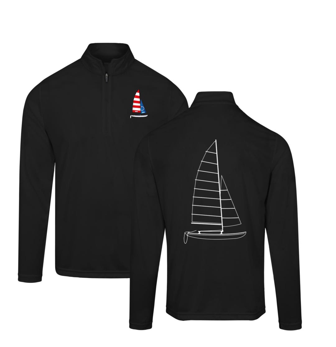 Hobie 16 Quarter Zip, White Graphic on Back - Etsy