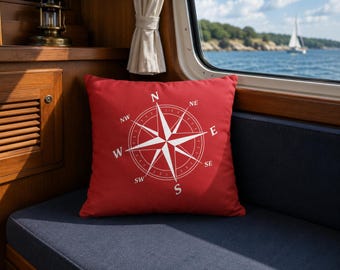 Small Compass Rose Square Pillow