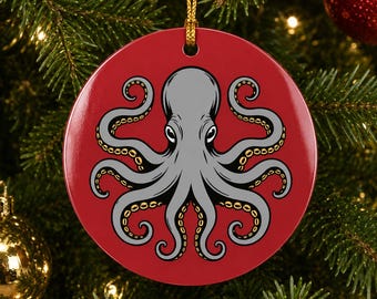 Metal Round Octopus Ornament