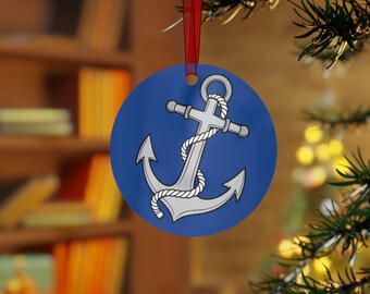 Metal Round Anchor Ornament
