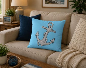 Large Anchor Square Pillow