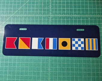 Custom Nautical Flag Decorative License Plate Topper