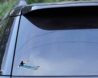 Woman in Blue Kayak decals/stickers