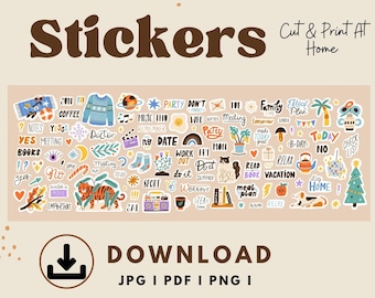 Printable Stickers Bundle,Vinyl Stickers, Cricut JPG Stickers