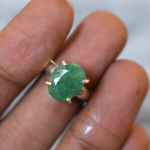 Natural emerald ring-925silver ring-engagement ring-emerald ring-green emerald ring-natural green emerald-anniversary ring-gemstone ring
