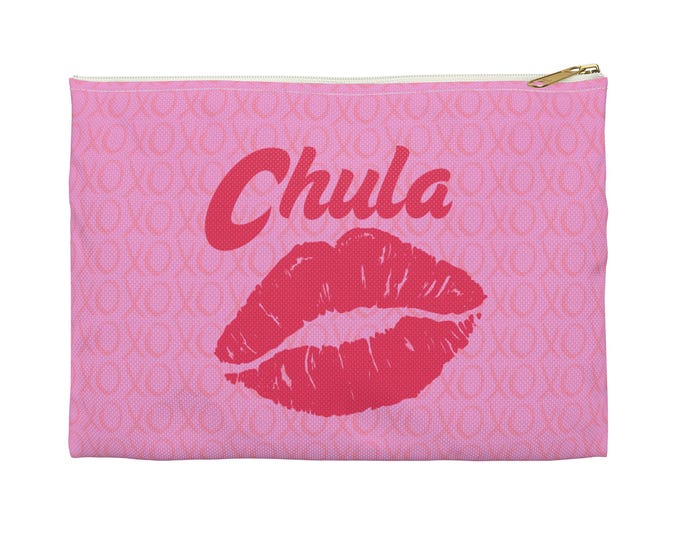 Pink Kiss Lip Accessory Pouch: Stylish Makeup Travel Bag