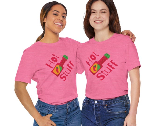 Spicy Girls Pink T-Shirt: Funny Hot Stuff Graphic Tee
