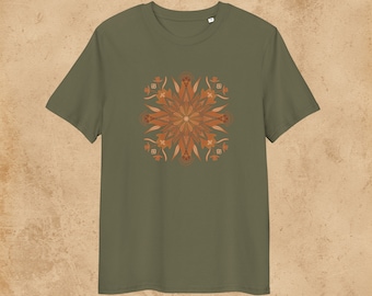 Spring Bloom  •  Unisex organic cotton t-shirt • Mandala Groovy Colourful Dreamy Nature Earthy Eco