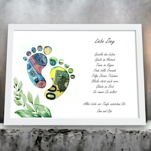 Taufgeschenk personalisiert Geldgeschenk Taufe Junge Mädchen Geschenkidee mit Namen Bilderrahmen Taufe DIY Erinnerungsgeschenk individuell