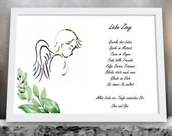Regalo de bautismo personalizado, regalo en efectivo, idea de regalo de bautismo para niño y niña, con marco de fotos con nombre, regalo de recuerdo de bautismo DIY, regalo individual