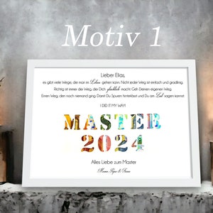 Master Geschenk personalisiert Geldgeschenk Master Abschluss Mädchen Junge Erinnerungsgeschenk mit Namen Bilderrahmen DIY Geschenkidee