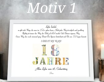 18th birthday gift personalized cash gift coming of age girl boy souvenir gift with name picture frame DIY gift idea