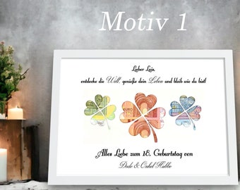 18th birthday gift personalized cash gift coming of age girl boy souvenir gift with name picture frame DIY gift idea