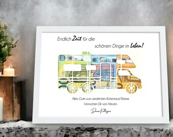 Retirement gift personalized cash gift pension farewell souvenir gift with name picture frame DIY gift idea retirement